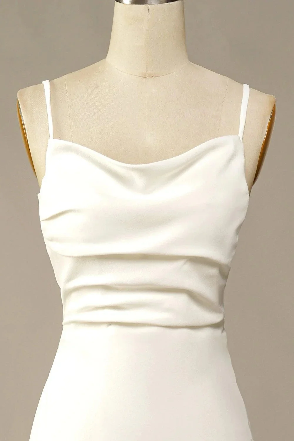 Simple Long Soft Satin Beach Wedding Dresses Summer Wedding Gown - Image 3