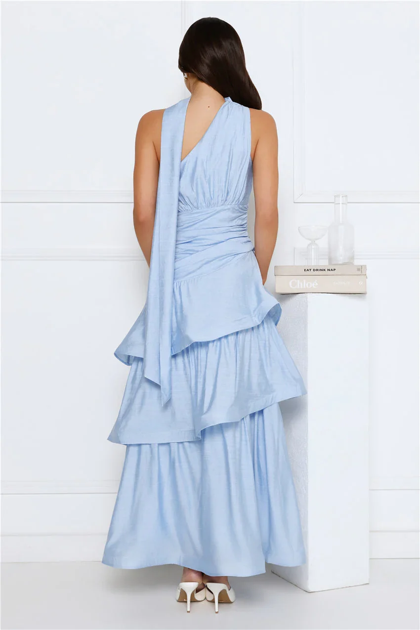 Multi Layer Ruffle Tiered Maxi Evening Dress For Formal Evening Prom Wedding Guest Bridesmaid Beach Wedding Cocktail Party - Image 3