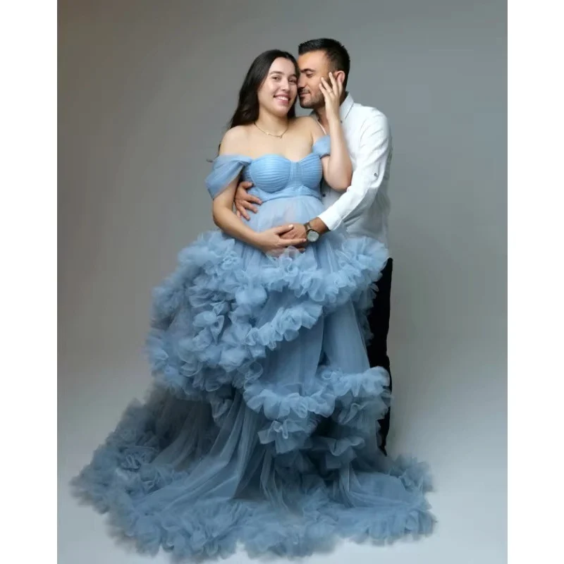 Luxury Fluffy Tiered Tulle Maternity Dress - Image 5